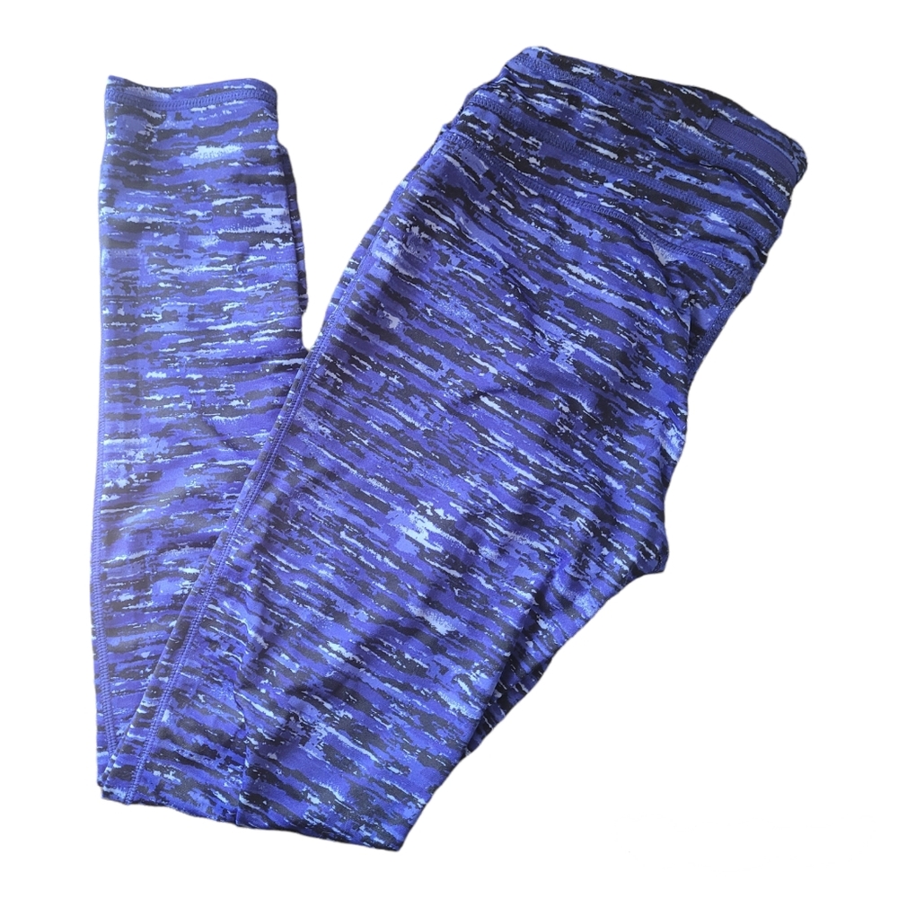 32 Degrees Cool Weatherproof Active Yoga Running Pants Leggings Blue Camo Medium